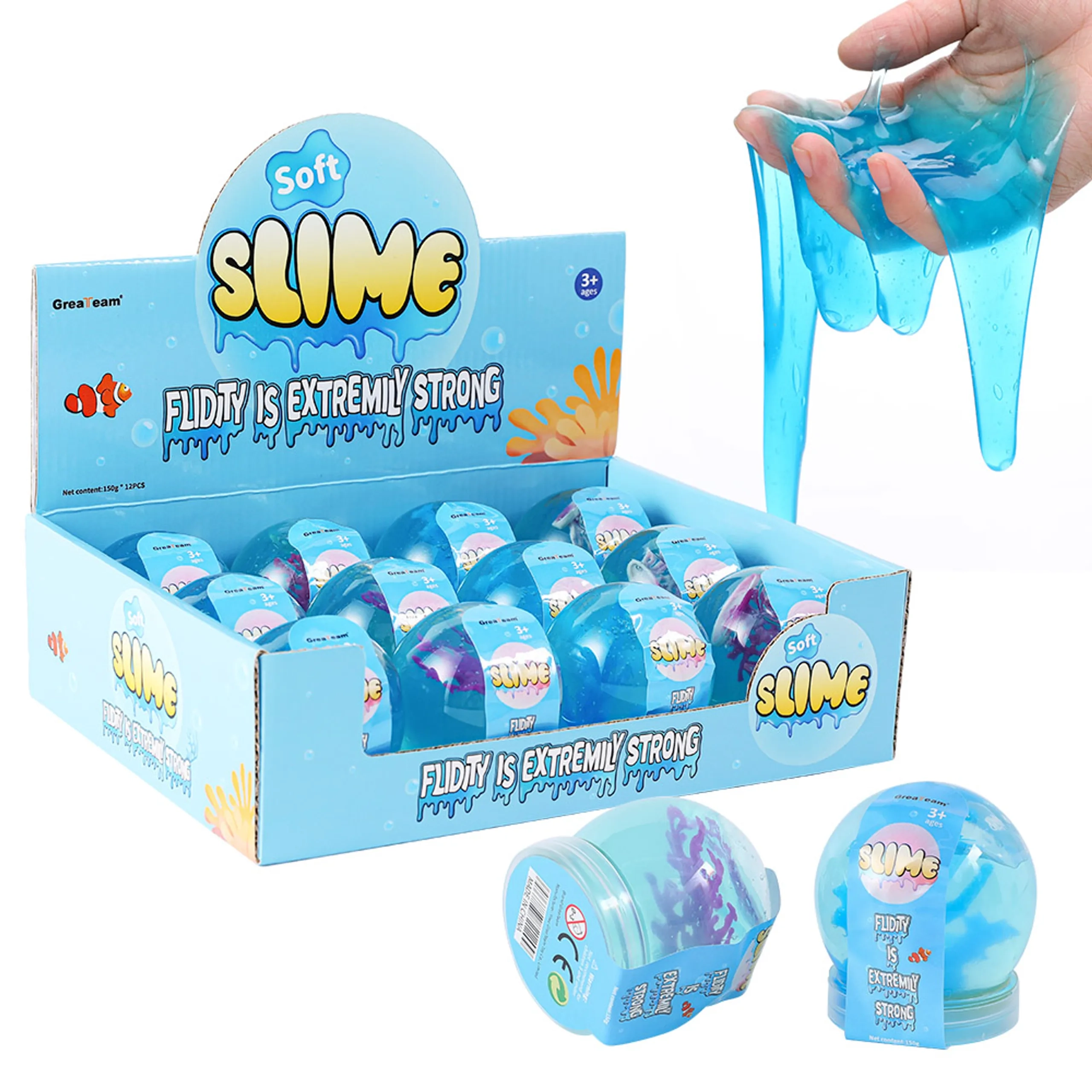 GreaTeam Soft Crystal Slime Putty - 3+ years 12 pcs