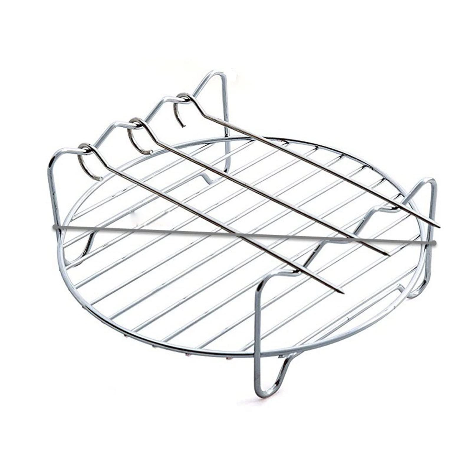 Double Layer Shelf Skewer Rack - stainless steel 3 needles