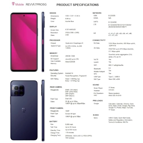 (Renewed) Revvl 7 Pro - 8GB 256GB