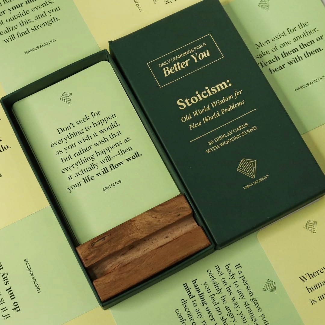 Vibha Designs Stoic Wisdom Cards Set - Wood