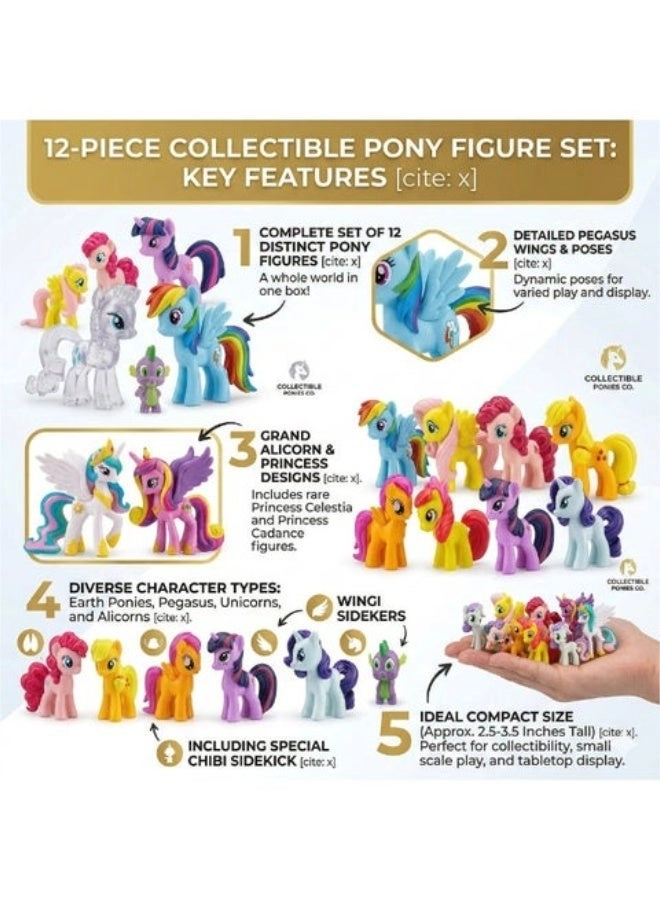 Mini Pony Figures - 3 yr(s) 12 pcs