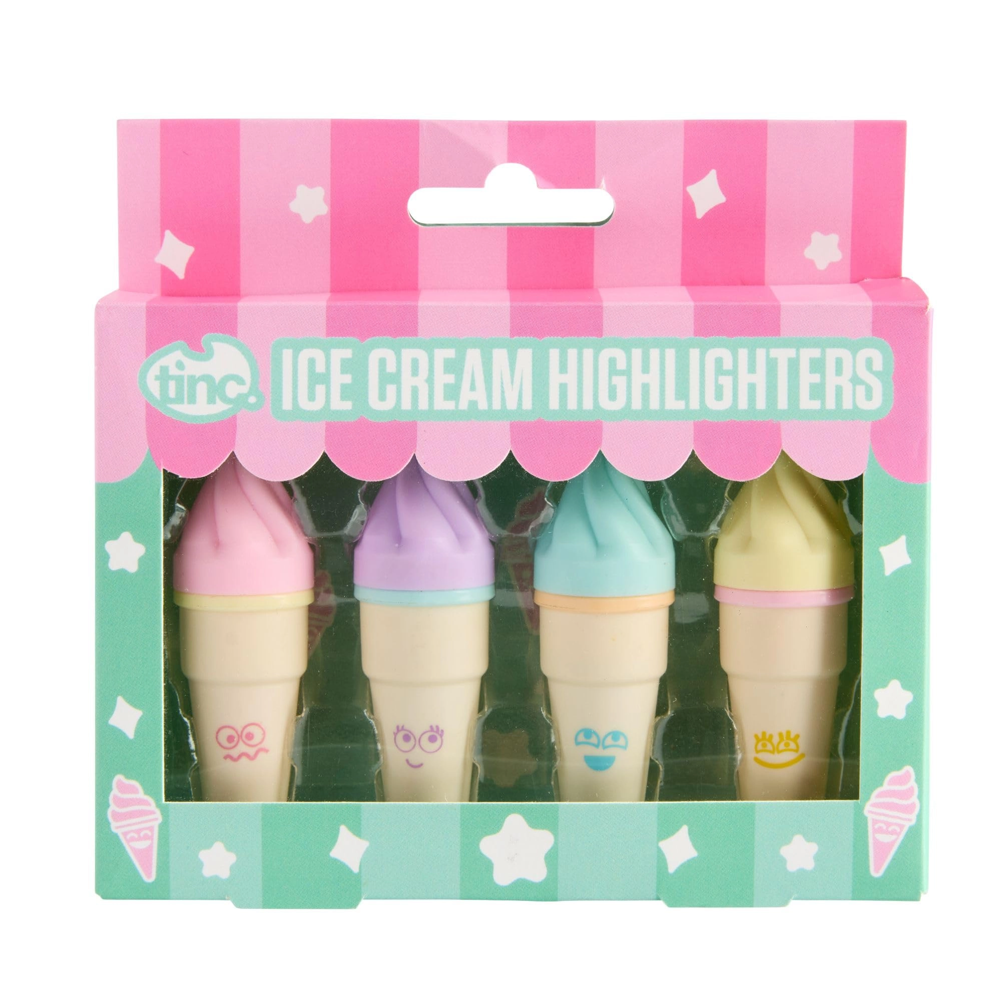 Ice Lolly Shaped Coloured Highlighter Pens - Yellow, Green, Blue, Pink Broad