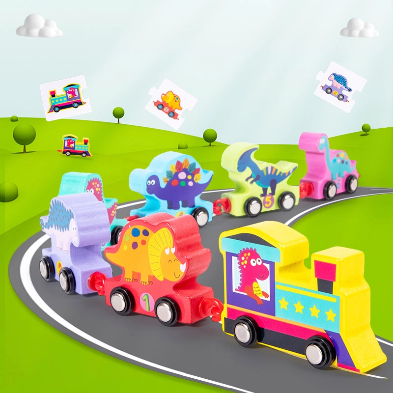 Wooden Animals & Alphabets Drag & Pull Train Set - 27pcs