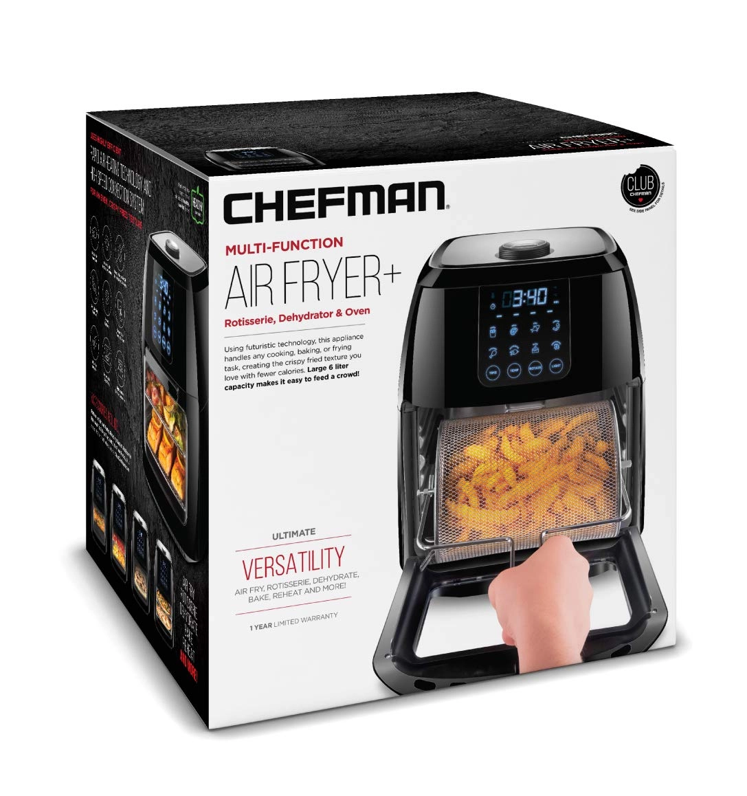 ChefmanTurboFry Touch Easy-View RJ38-4TW-BLK-DS-EU