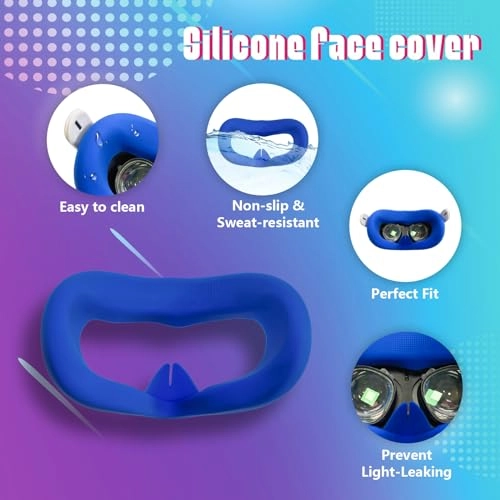 VR Silicone face Cover + Controller Grip Cover + Rocker protective cap - Wireless