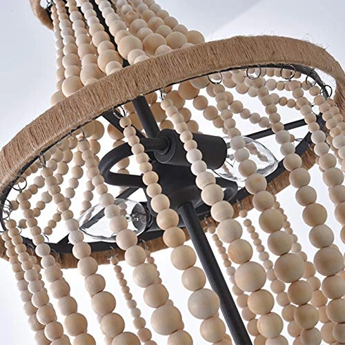 French Country Wooden Chandeliers - E14 3pc Retro white 40*60㎝