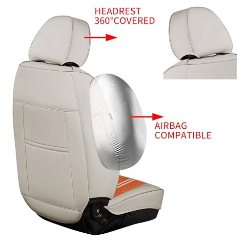 Car Seat Covers - Front Seats Only 2 Pack White And Orange