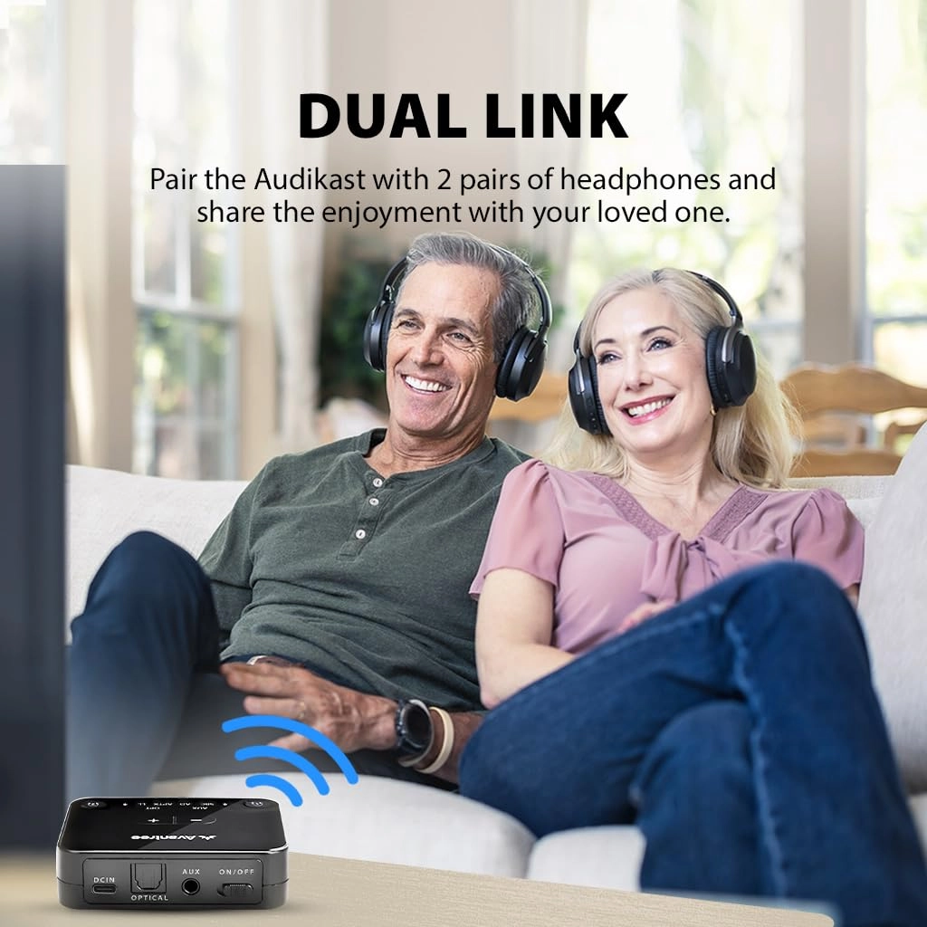 Audikast Plus - Bluetooth 5.3 optical (TOSLINK) and AUX (3.5mm)
