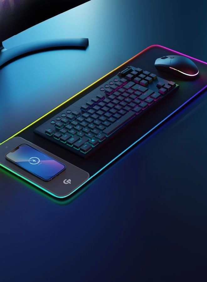 RGB XL Wireless Charging Gaming Mouse Pad - 80x30 cm