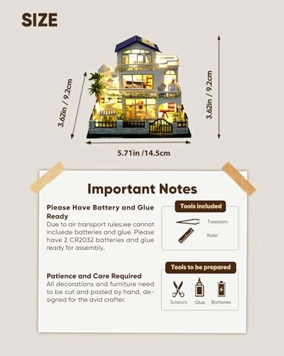 Miniature House Kit - Blue Mansion