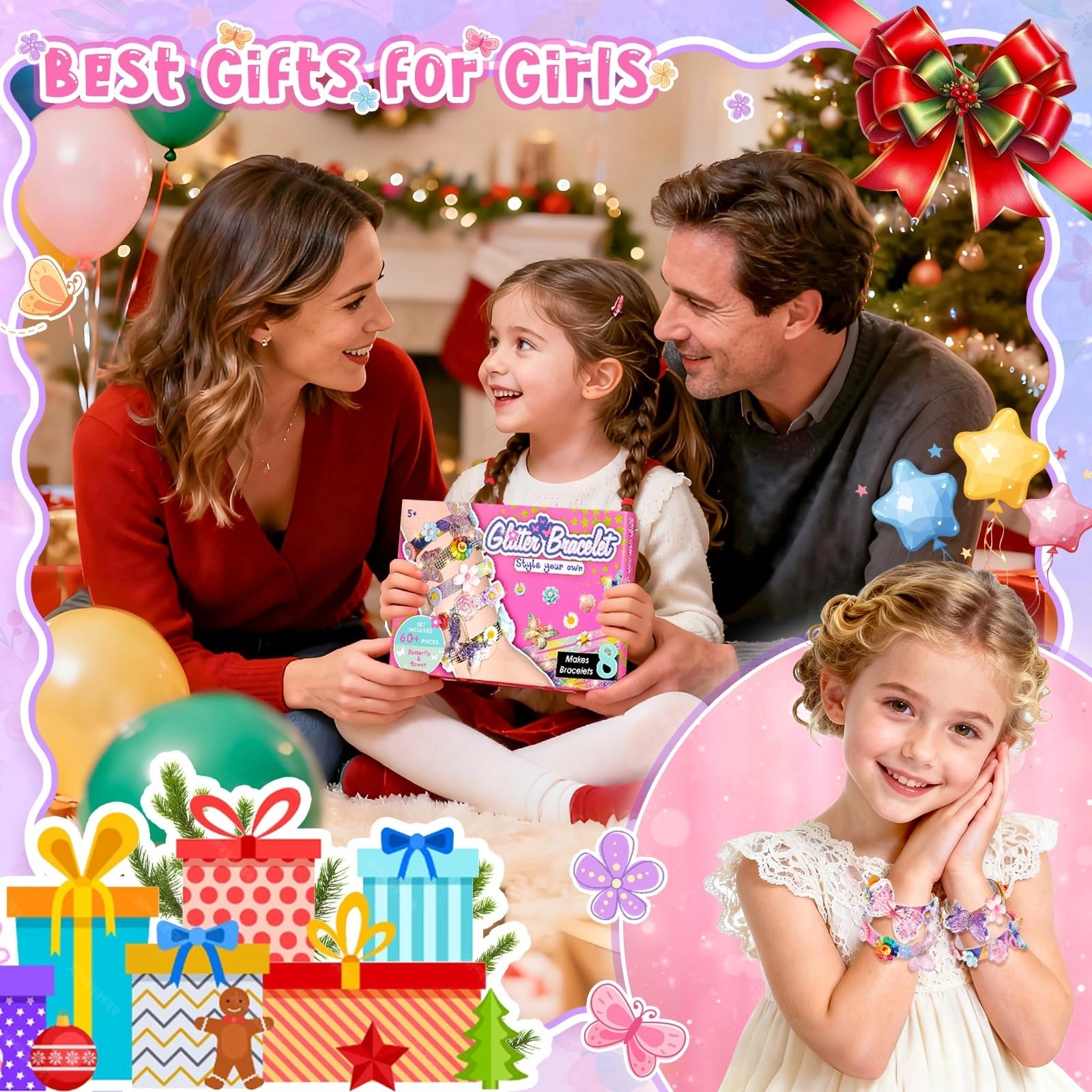 Friendship Bracelet Making Kit - Girls 5-12 Butterfly&Flower
