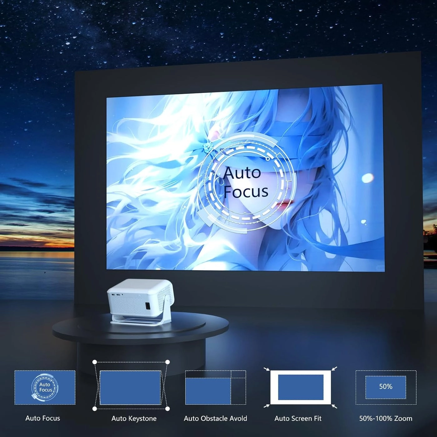 Smart Projector - 800 ANSI lumens 1920 x 1080