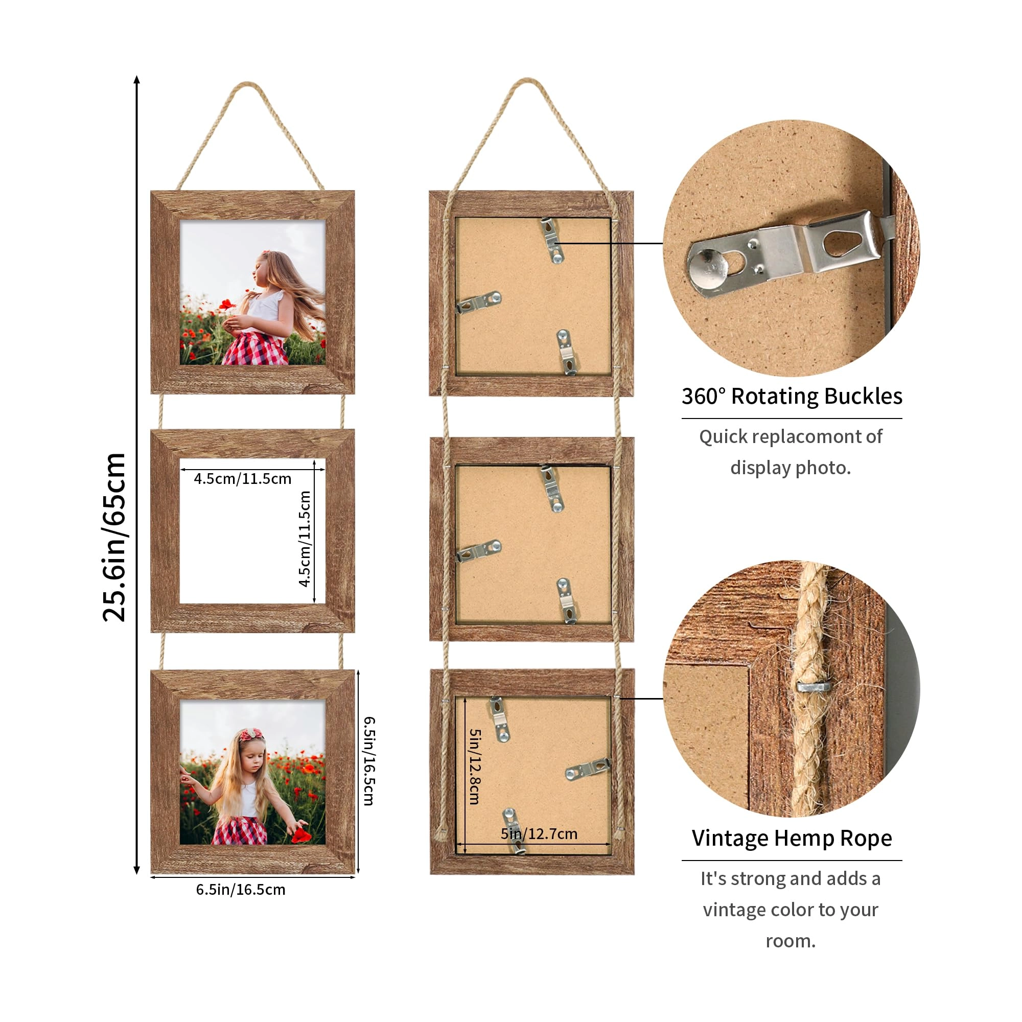 Collage Picture Frames - 5x5 in 3 Opening