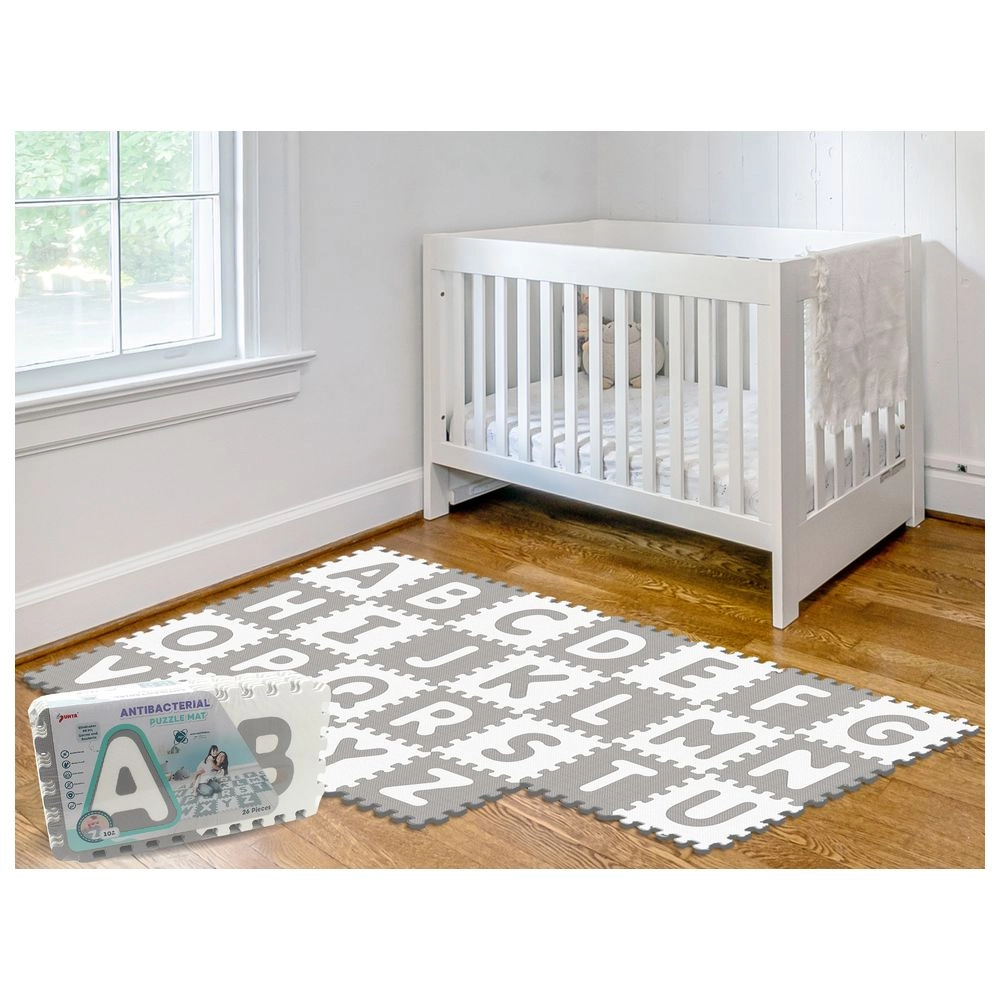 Antibacterial Alphabet And Numbers Floor Puzzle Mat - 10 Months 35 pieces