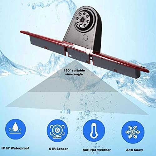 3rd Brake Light Reversing Parking Backup Camera Kit - Night vision + 7' TFT LCD Monitor