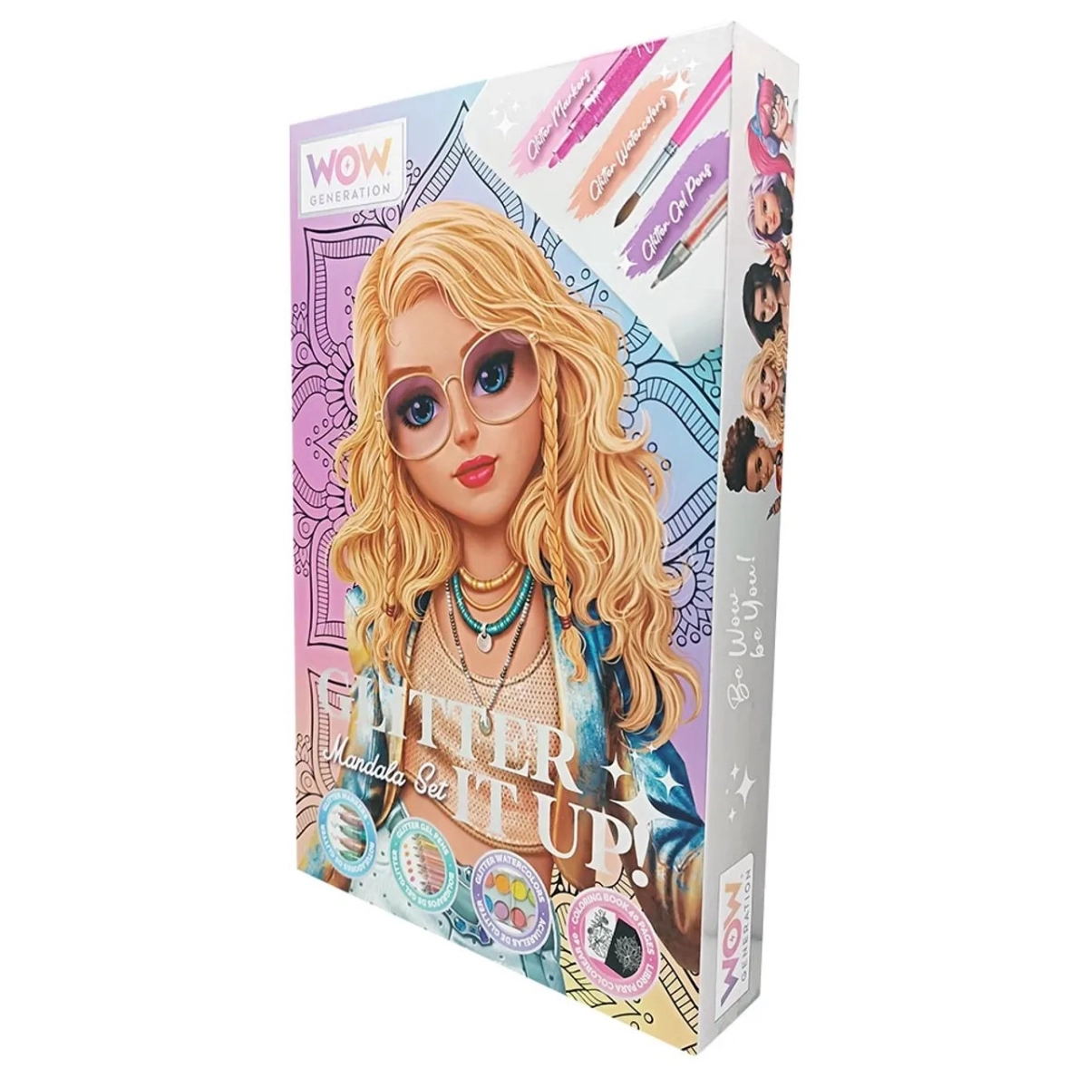 Mandala Art Kit - 40 sheets 5 glitter markers 5 glitter gel pens 10 glitter watercolors