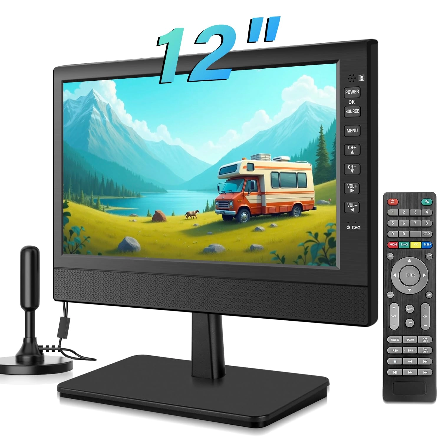 Jexiop Portable Flat Screen TV - 1080p 12 Inches