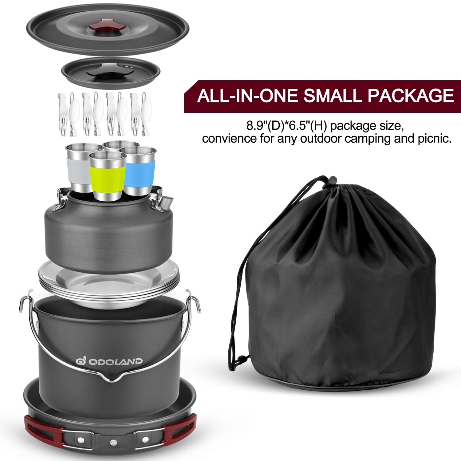 Camping Cookware Mess Kit - 22pcs