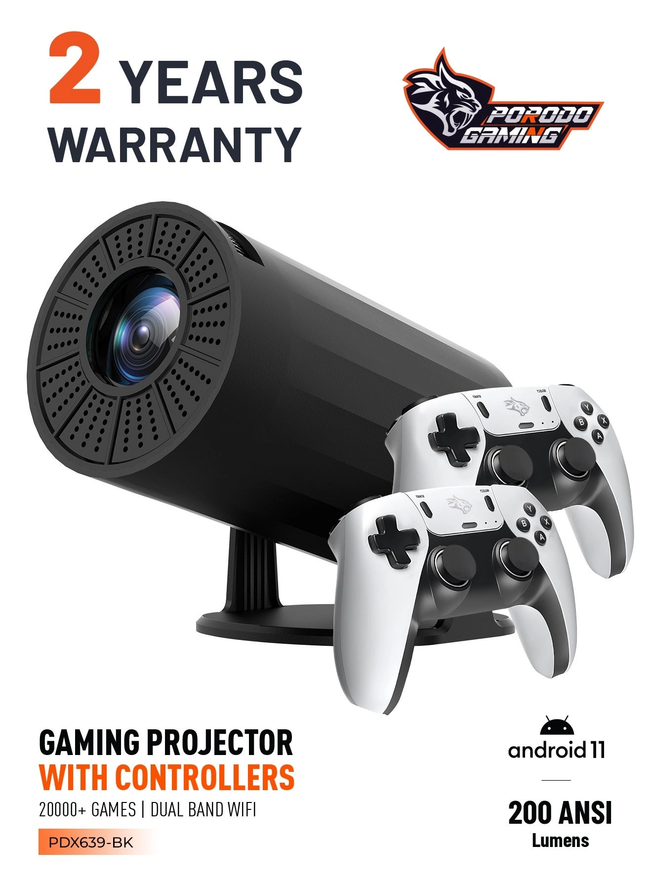 4K Gaming Projector PDX639-BK 150-200 ANSI Lumens