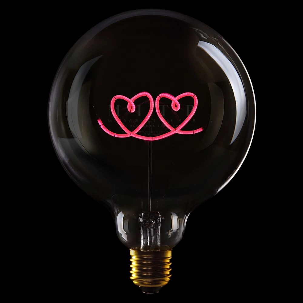 MESSAGE IN THE BULB 904050RX - Double Heart LED 6 Volt