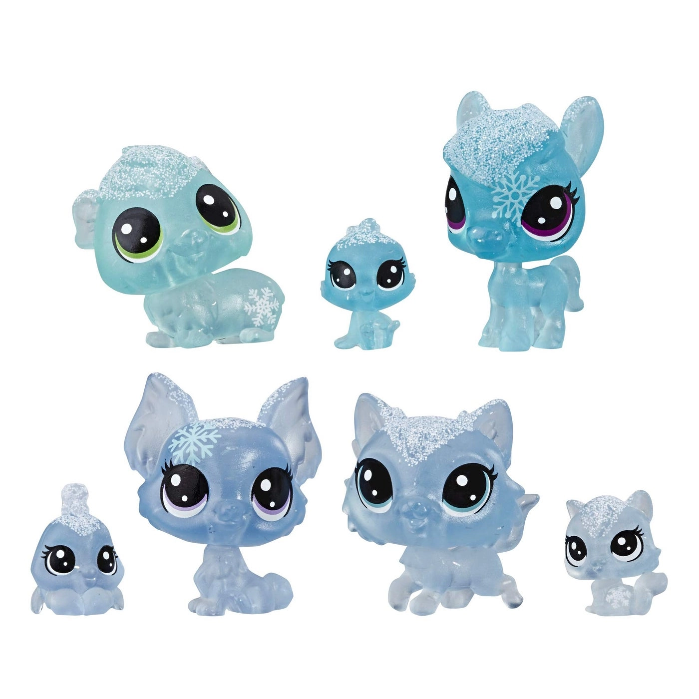 Littlest Pet Shop Frosted Wonderland Pet Friends - Blue Bundle 7 pcs