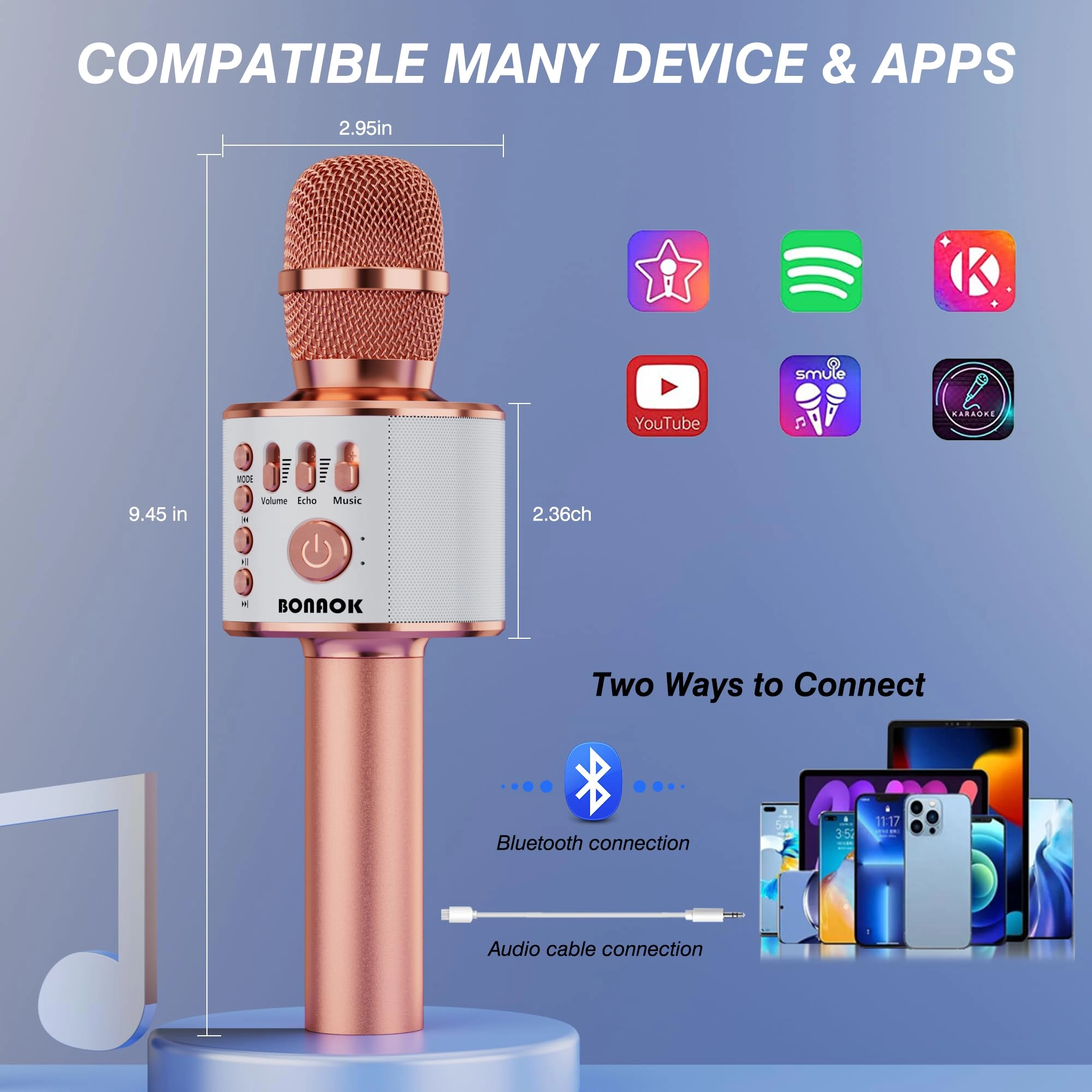 Q37 Wireless+3.5mm-Mini-Jack+USB Microphone