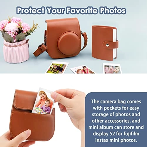 Camera Case - PU Leather Mini 11 + Photo Album - 52 pockets