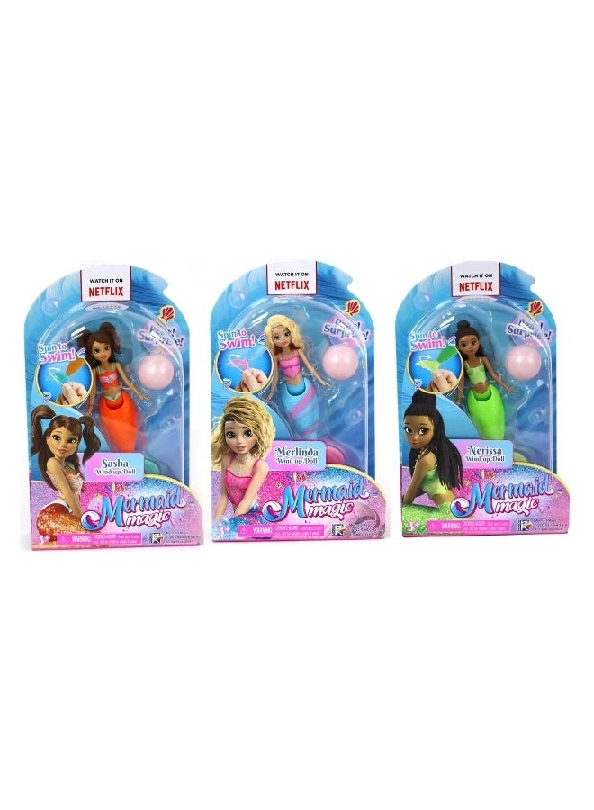 Sasha Doll - 5-Inches Wind-Up Swim Action Set Ages 3+