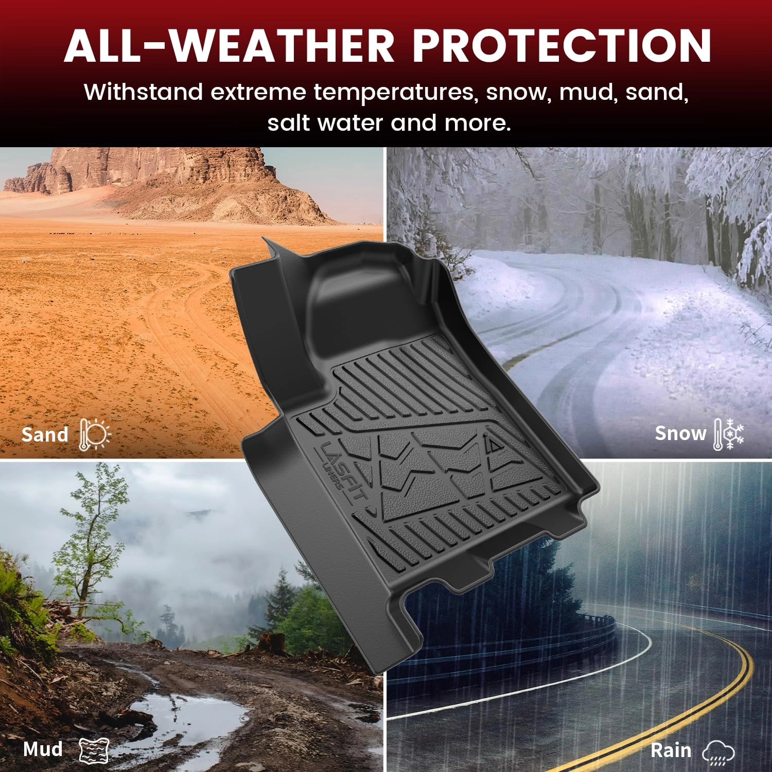 LASFIT Floor Mats - Chevrolet Chevy Silverado EV 2024-2026 / GMC Sierra ...