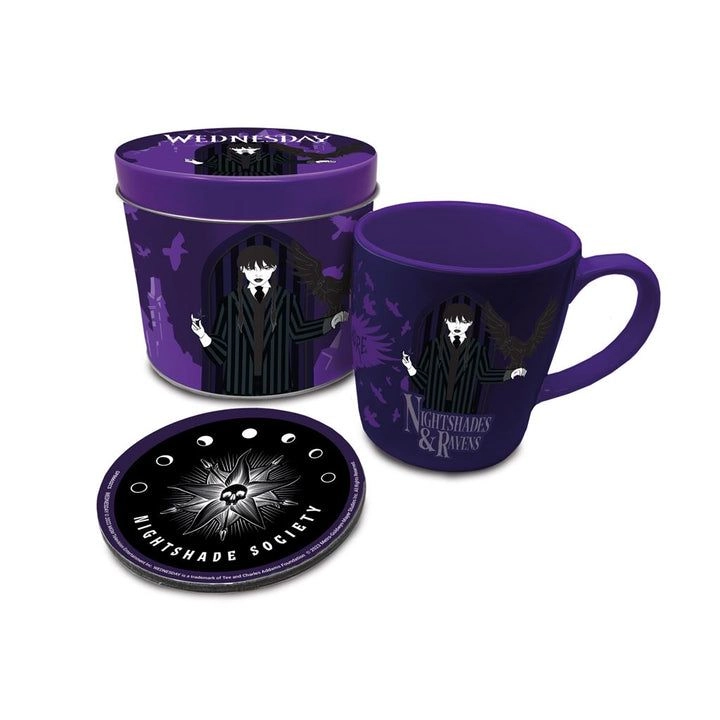 PYRAMID Wednesday Nightshades & Ravens Mug + Wednesday Nightshades & Ravens Coaster + Keepsake Tin
