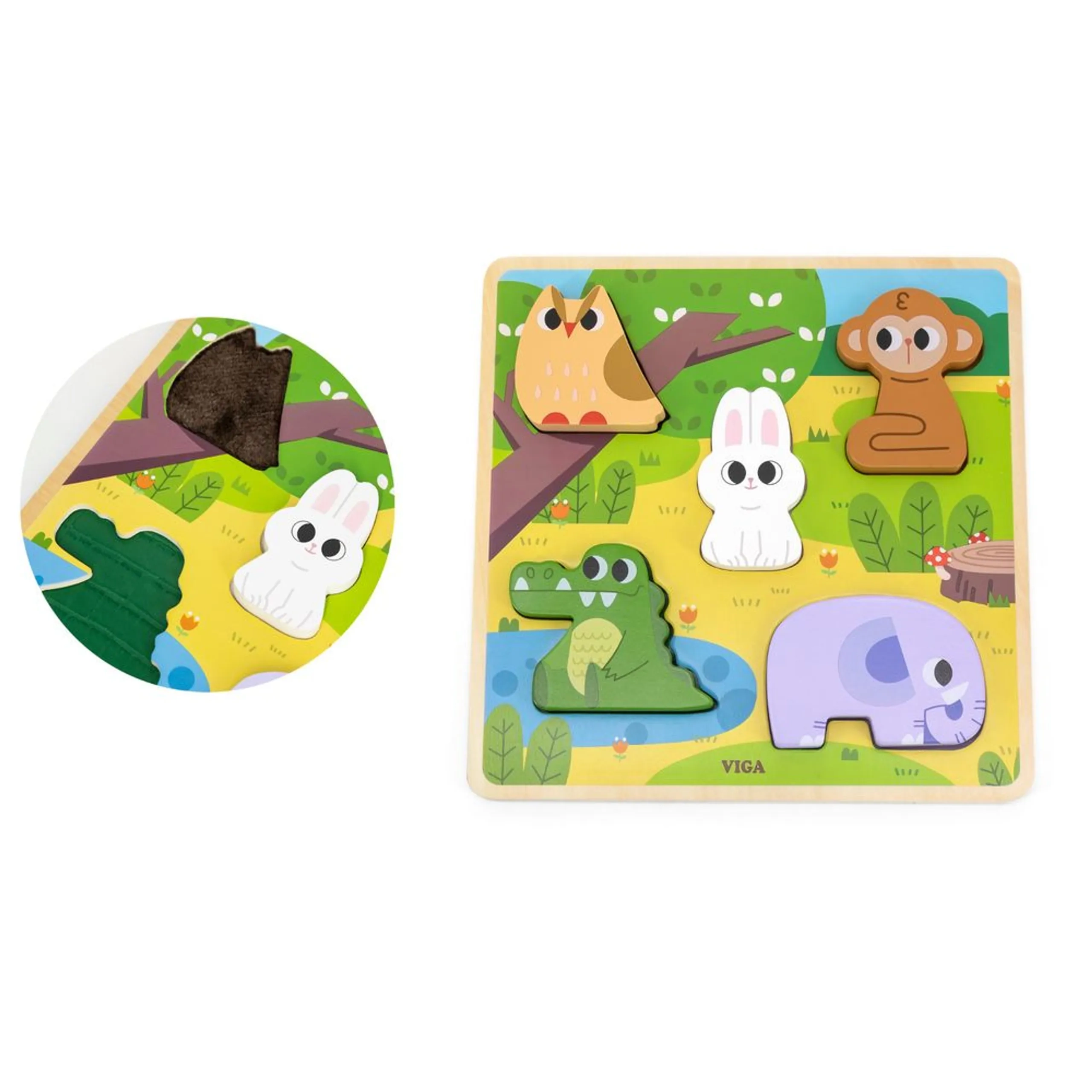 Tactile Puzzle Forest - 18 months 5 pieces
