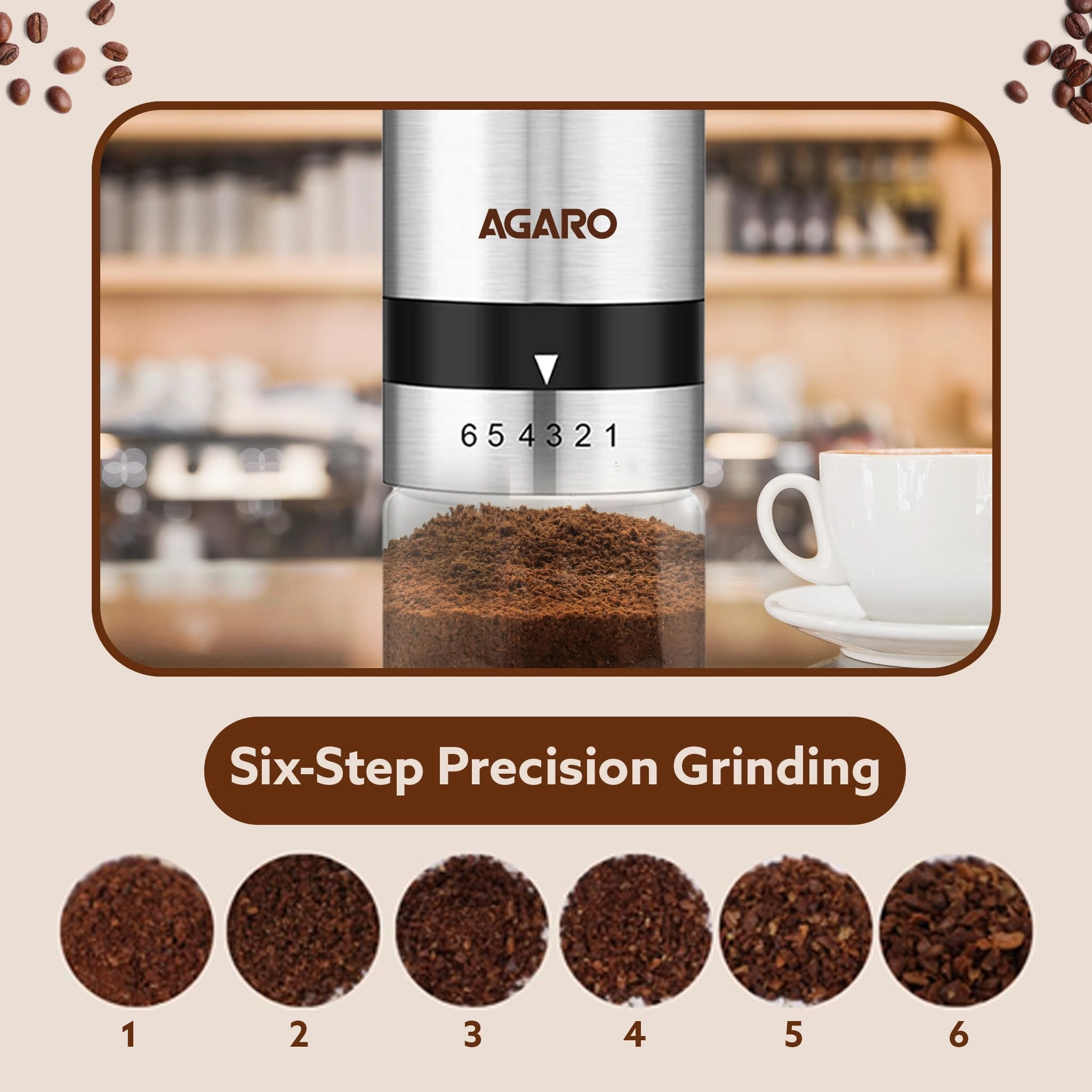 Elite Manual Coffee Grinder - 100 Grams Stainless Steel