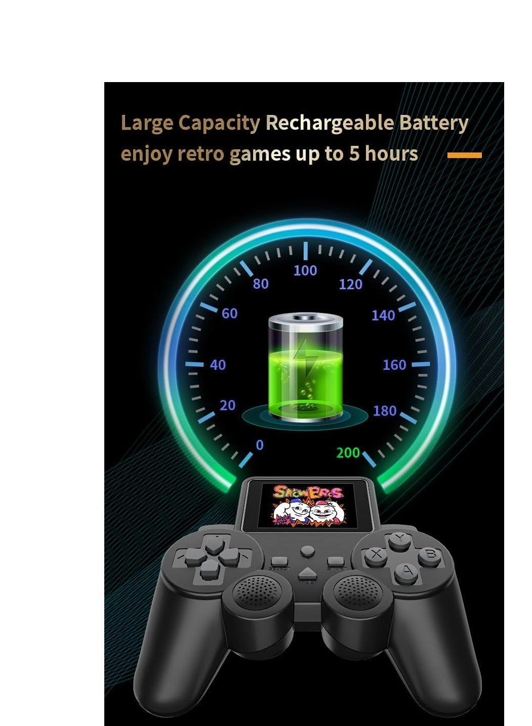 Handheld Gamepad - 2.5 inch Screen Rechargeable 2 Player