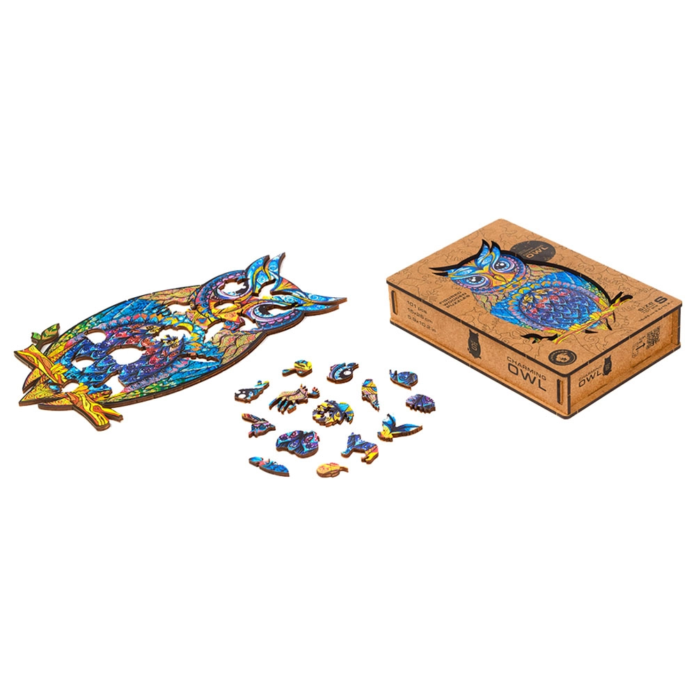 Charming Owl Wooden Puzzle (4107390-OWL_S) - 101 pcs