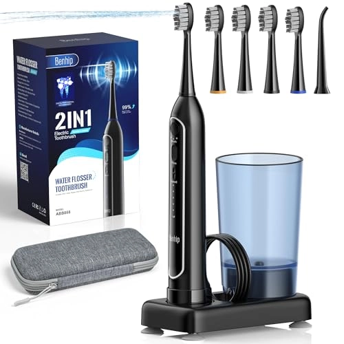Water Flosser & Sonic Toothbrush - 3 Modes 5 Flossing Speeds IPX7 Waterproof