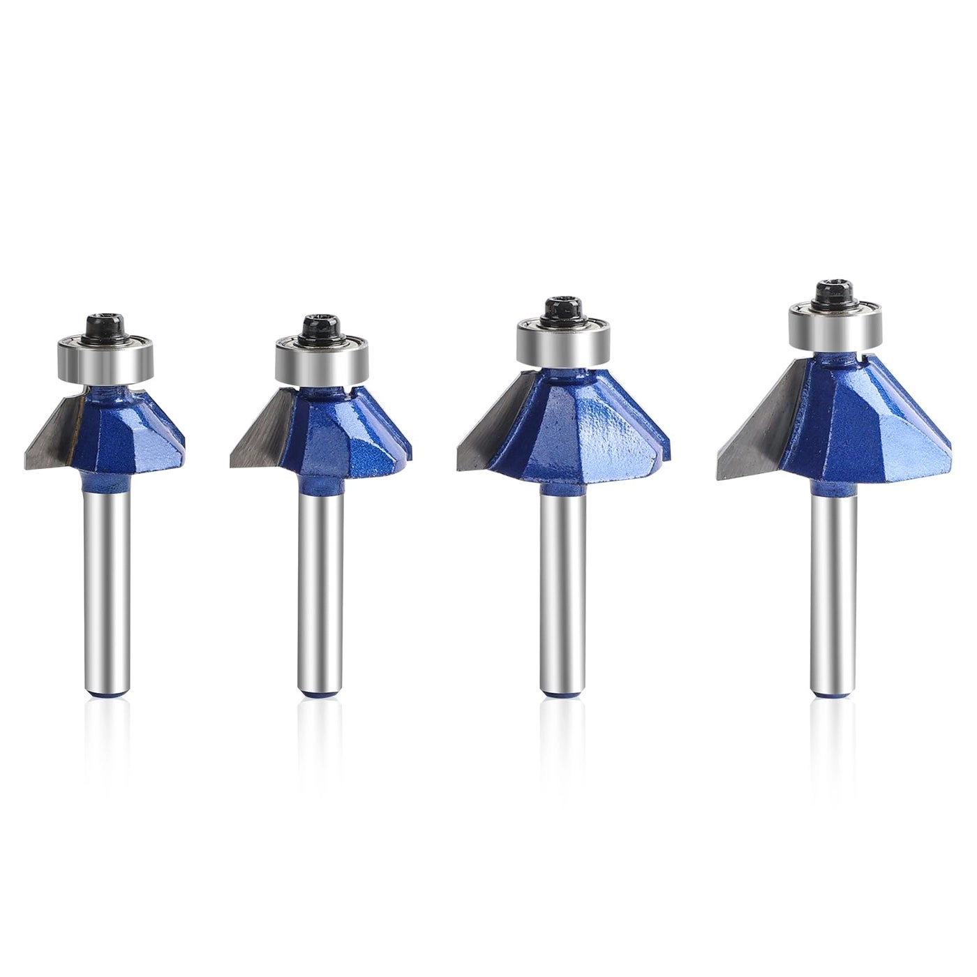 Yueqing Zhongji 45 Degree Chamfer Router Bit Set - 1/2 5/8 11/32 25/64 1/4 Inch