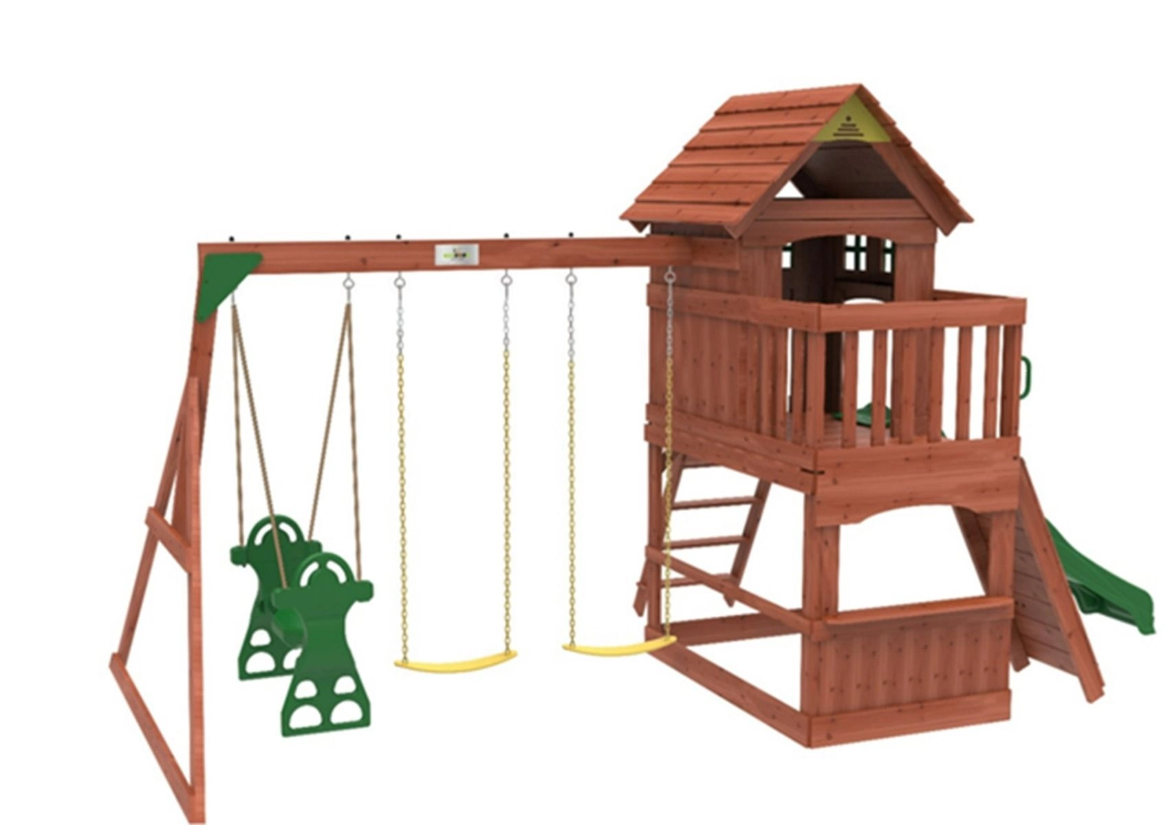 Kiddoro Playful peaks Swing Set - 18 L x 8 W x 10 H ft 2-12 years