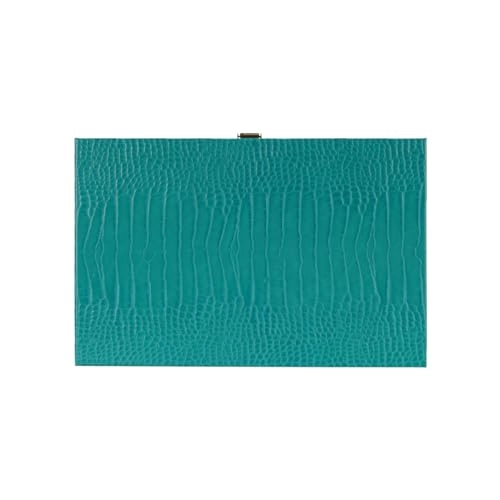 Backgammon Set - 15 inch Teal Green Alligator Vegan Leather