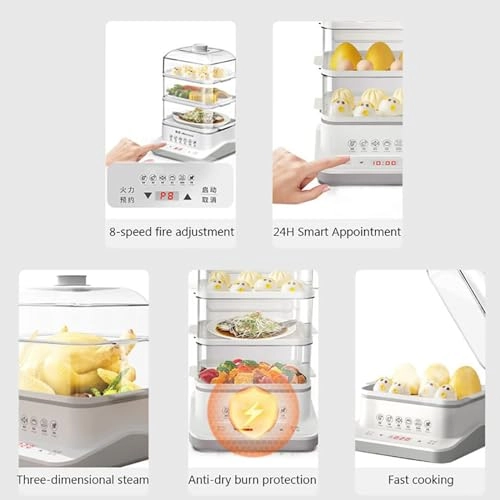 360° Steam Cycle Electric Food Steamer - 26L