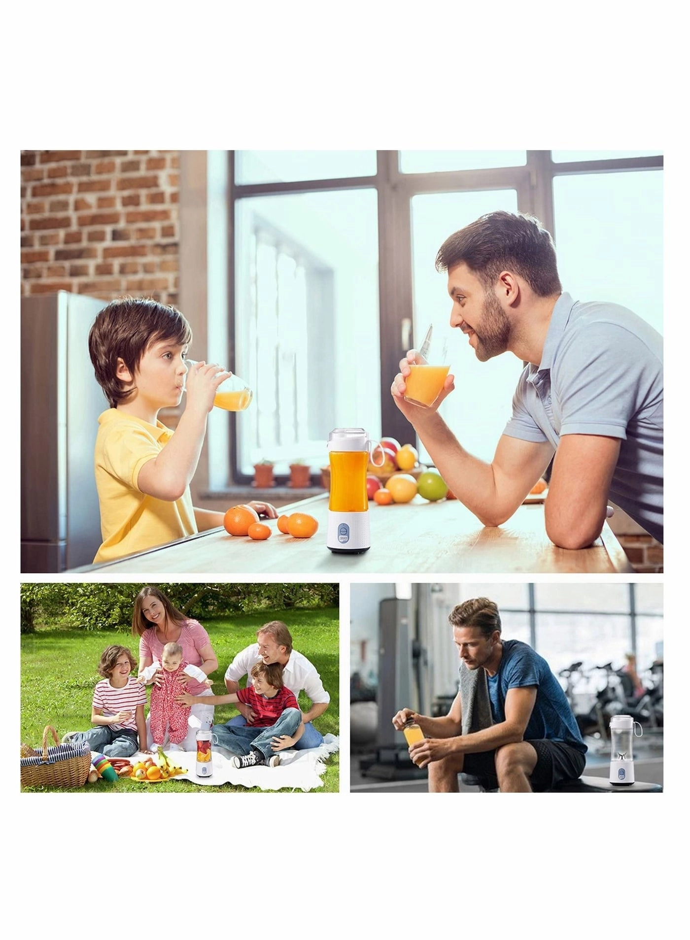 Portable Blender Smoothie Maker - Rechargeable Leakproof Lid Sip Spout