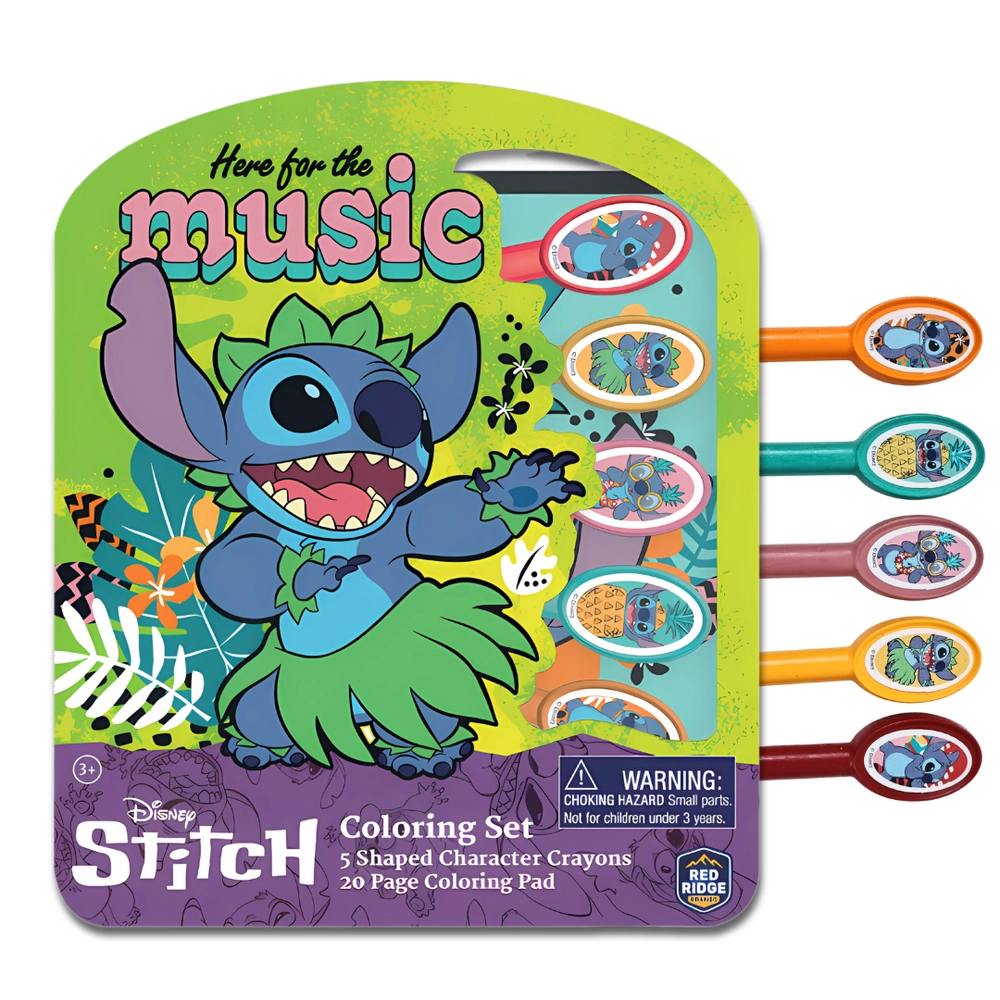 Disney Stitch Coloring Set - 5 Shaped Character Crayons