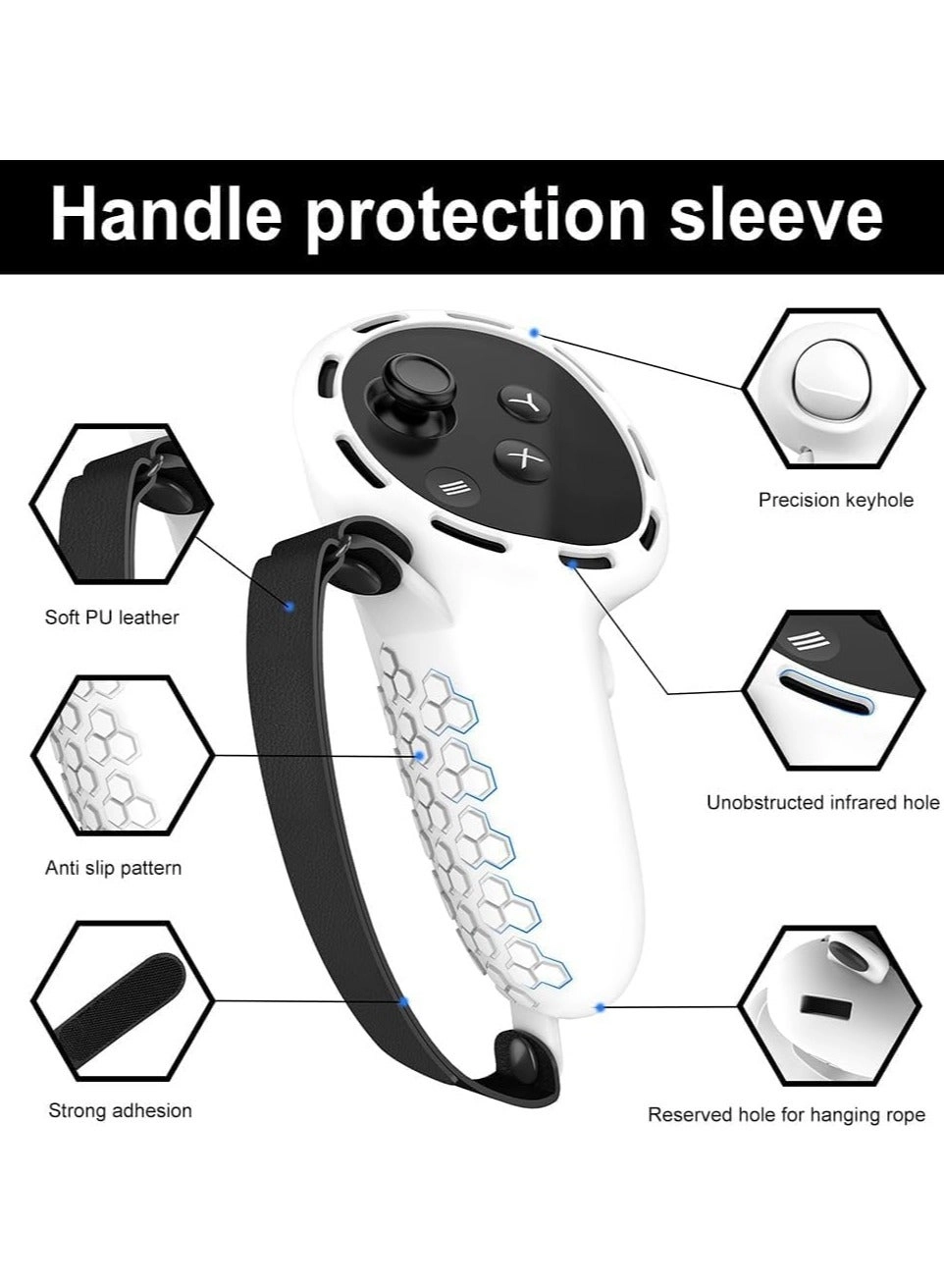 Controller Grip - silicone PU leather strap 2 joystick covers