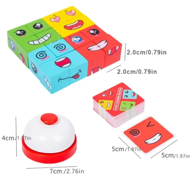 Face Change Blocks Game - 5-12 72 pieces