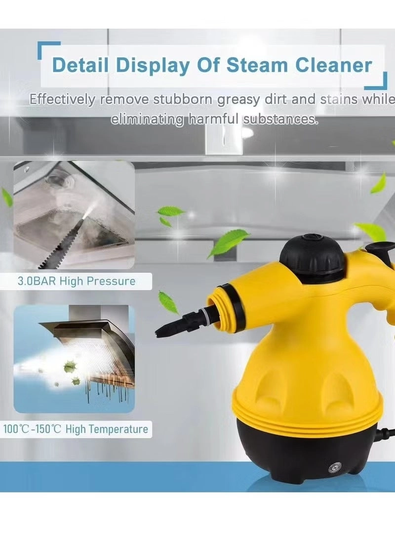 High-Pressure Steam Cleaner - Multi-Purpose Multiple Brush Attachments