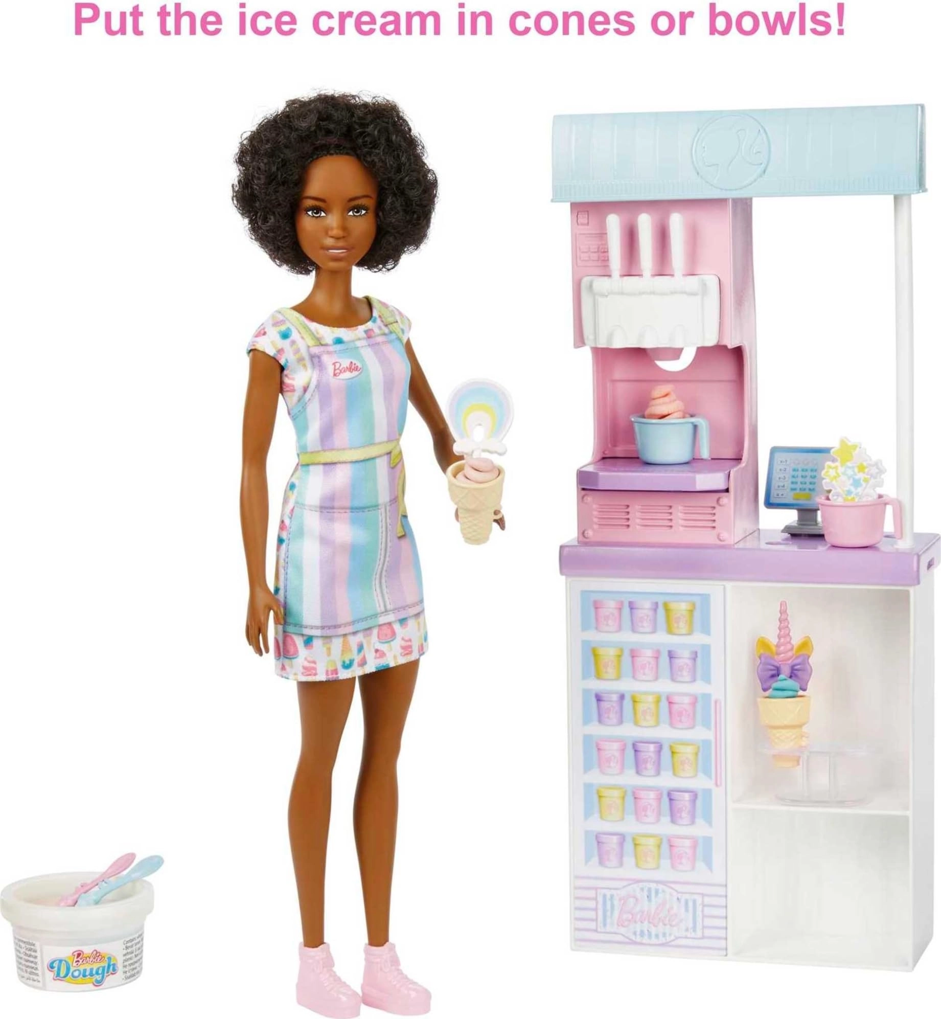 Ice Cream Shop Playset - 12-in Brunette Ages 3+