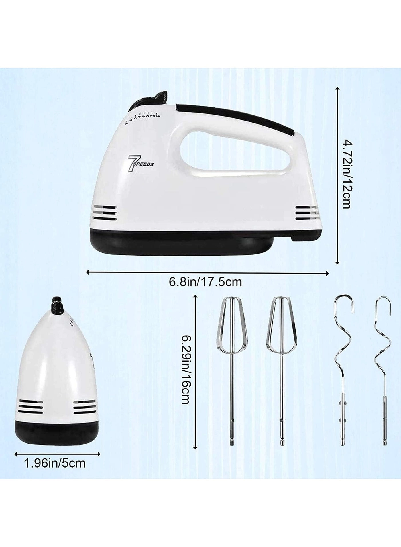 Hand Mixer - 7-Speed 4 Stainless Steel Beaters
