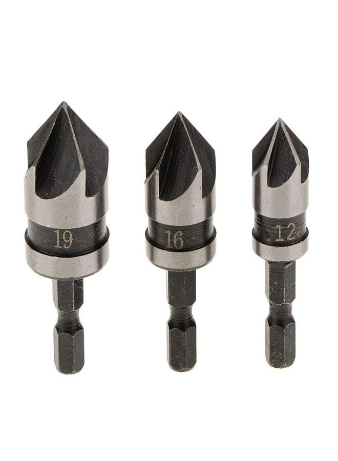 KP2 Countersink Drill Bit Set - 3 Pieces 12mm / 16mm / 19mm