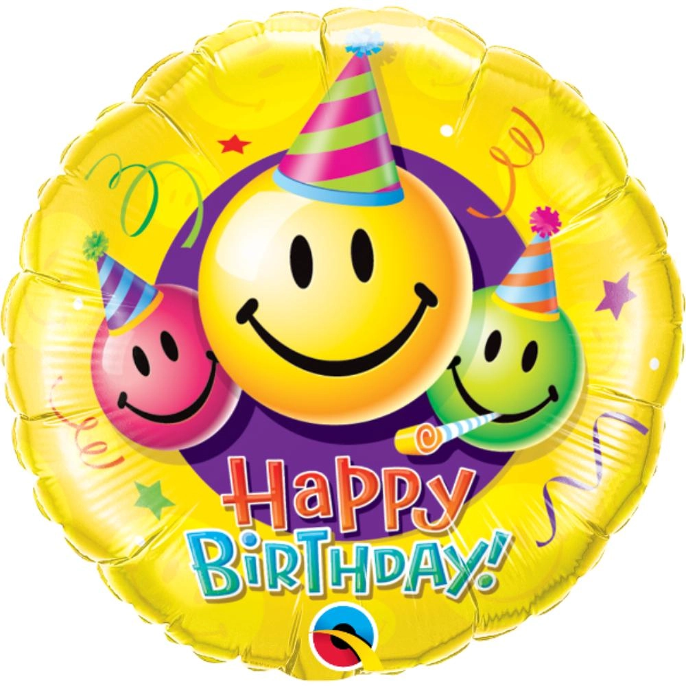 Qualatex Birthday Smiley Faces