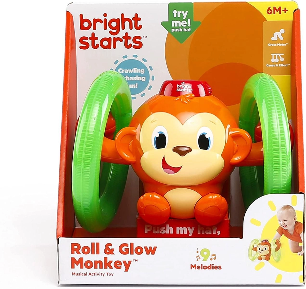 Lights, Lights Baby Roll & Glow Monkey - 6 months