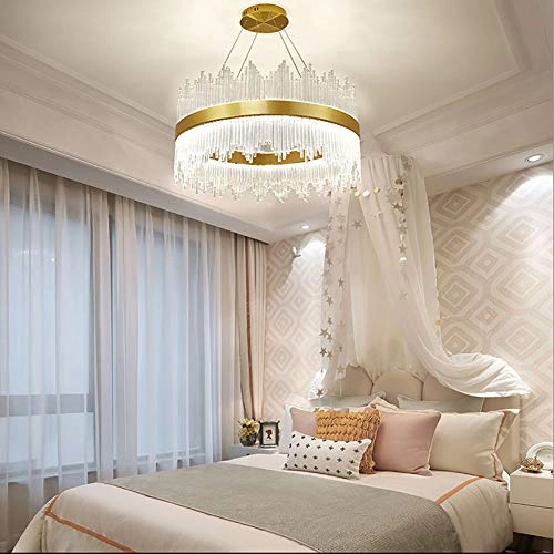 Semi Flush LED - Titanium gold three-color light 60cm